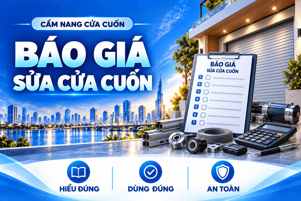 Minh họa báo giá sửa cửa cuốn