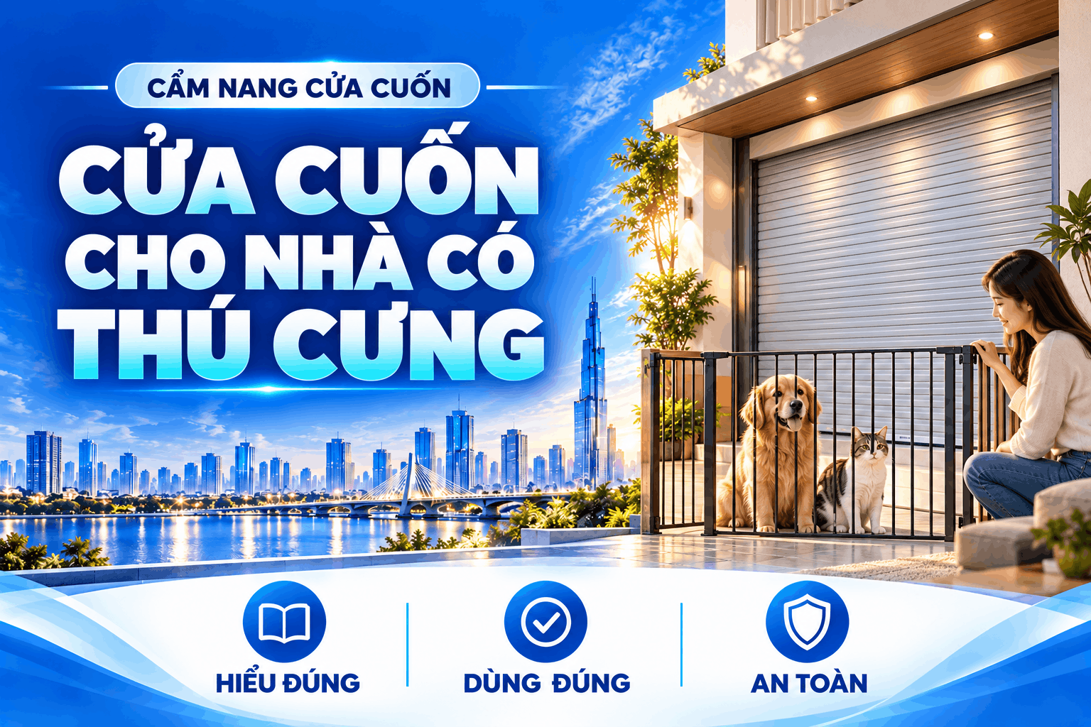cửa cuốn cho nhà có thú cưng