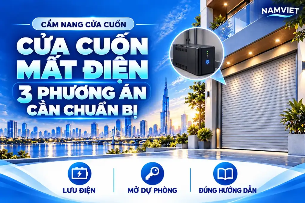 CỬA CUỐN MẤT ĐIỆN – 3 PHƯƠNG ÁN – CẦN CHUẨN BỊ