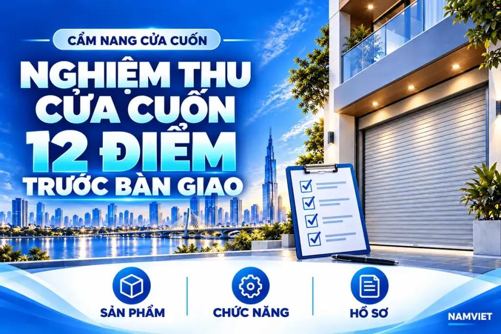 NGHIỆM THU CỬA CUỐN – 12 ĐIỂM – TRƯỚC BÀN GIAO