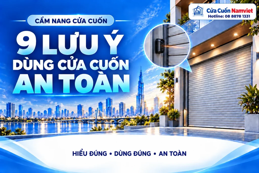 Minh họa sử dụng cửa cuốn an toàn – Cửa Cuốn Namviet