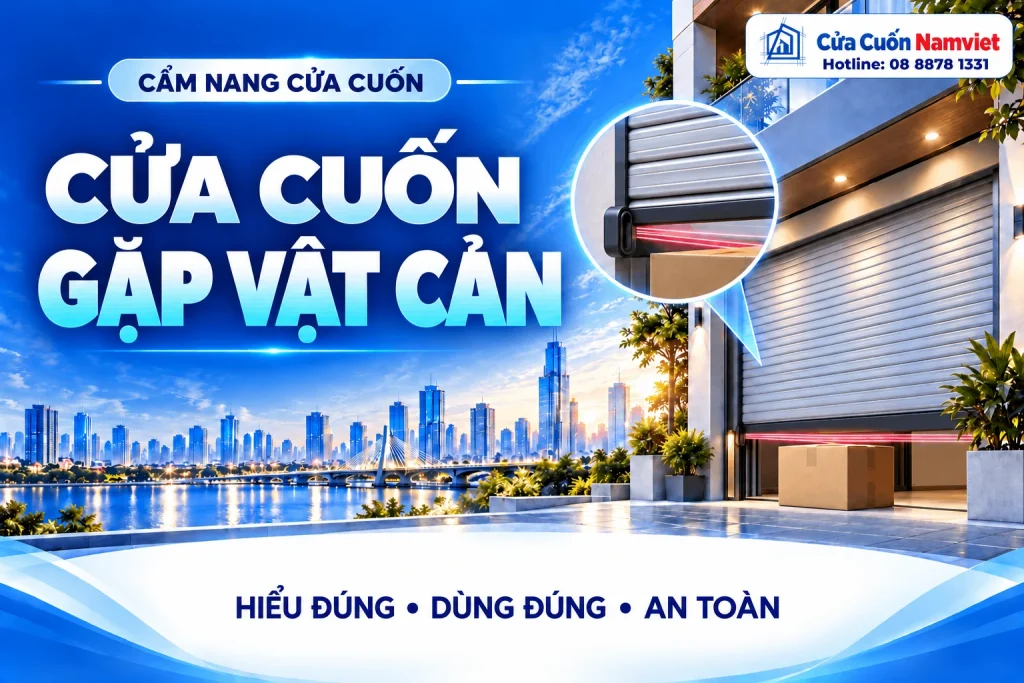 Minh họa cửa cuốn gặp vật cản – Cửa Cuốn Namviet