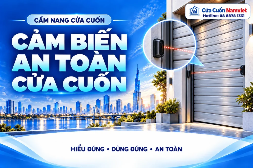 Minh họa cảm biến an toàn cửa cuốn – Cửa Cuốn Namviet
