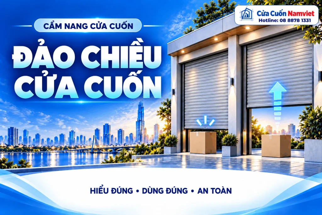 Minh họa đảo chiều cửa cuốn – Cửa Cuốn Namviet