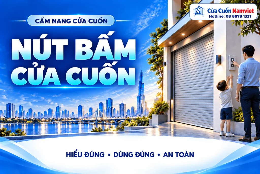 Minh họa nút bấm cửa cuốn – Cửa Cuốn Namviet