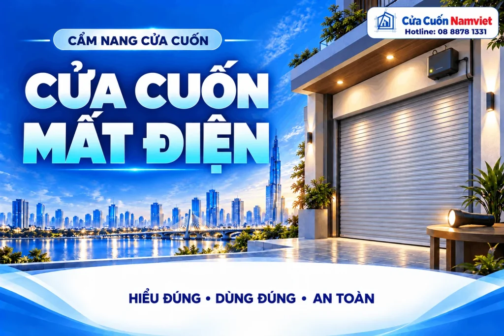 Minh họa cửa cuốn mất điện – Cửa Cuốn Namviet