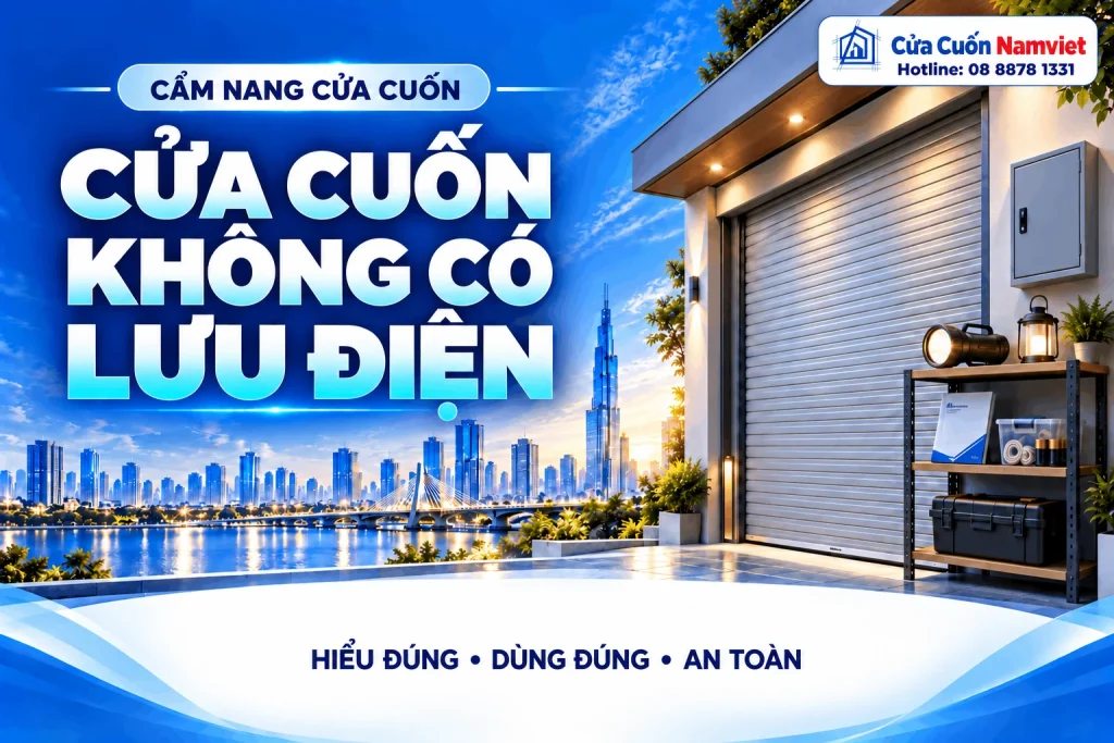 Minh họa cửa cuốn không có lưu điện – Cửa Cuốn Namviet