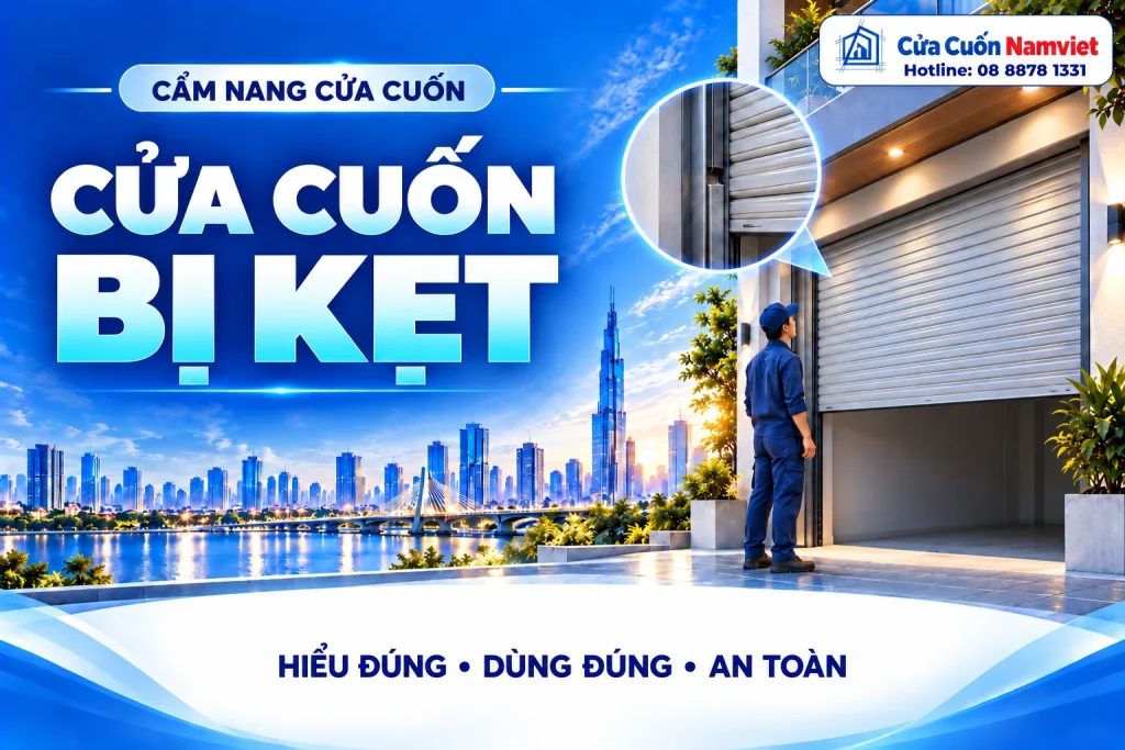 Minh họa cửa cuốn bị kẹt – Cửa Cuốn Namviet