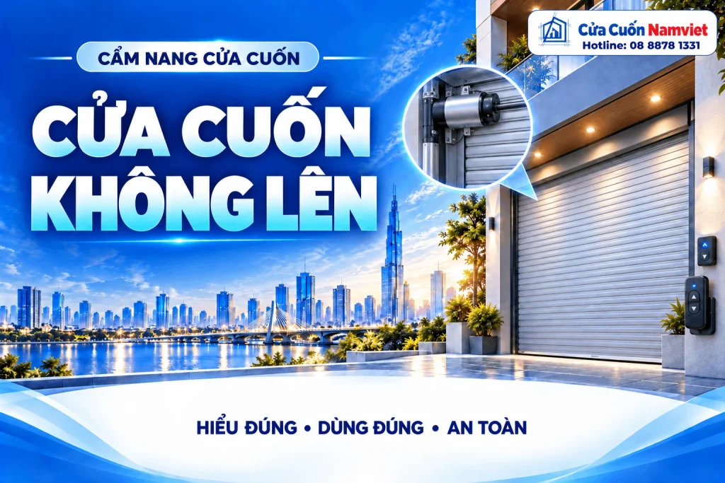 Minh họa cửa cuốn không lên – Cửa Cuốn Namviet