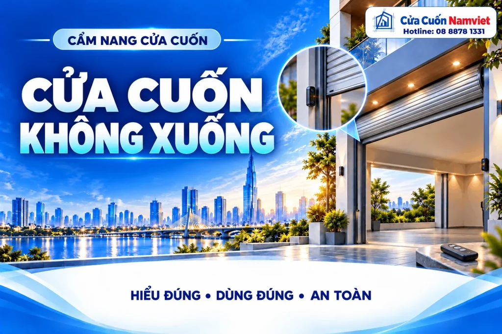 Minh họa cửa cuốn không xuống – Cửa Cuốn Namviet