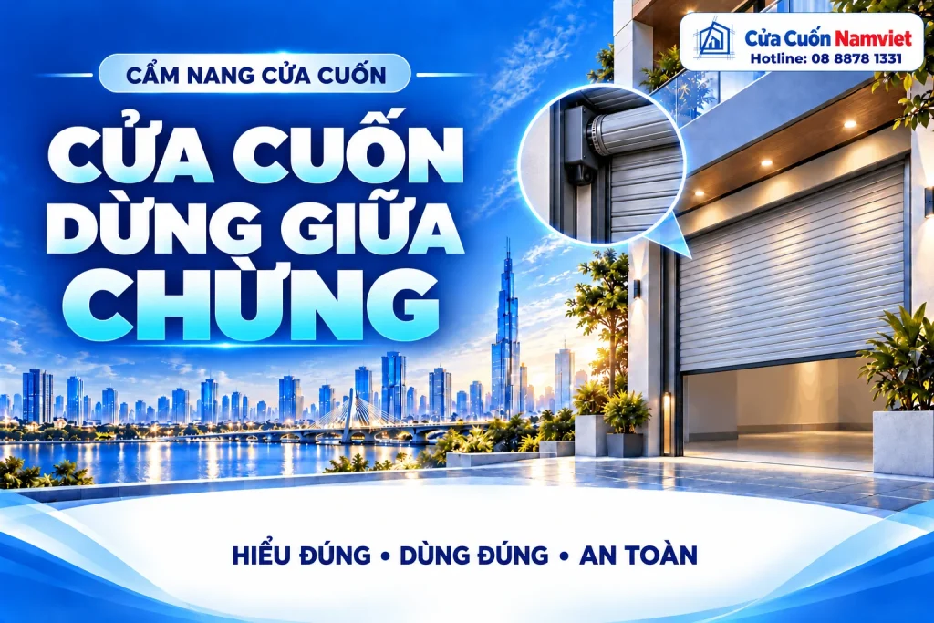 Minh họa cửa cuốn dừng giữa chừng – Cửa Cuốn Namviet