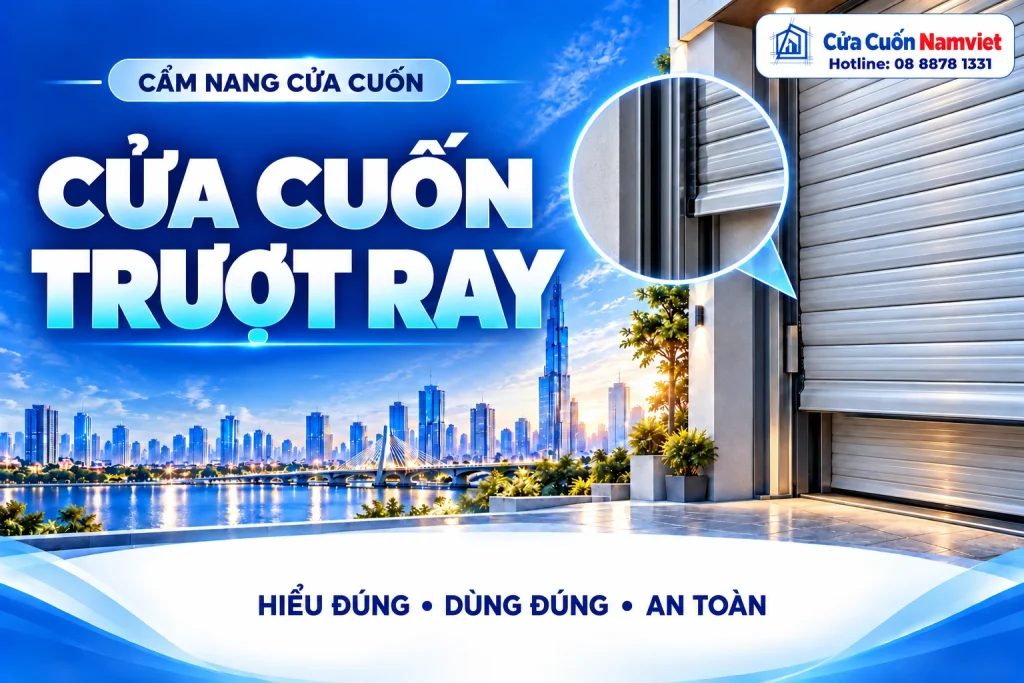 Minh họa cửa cuốn trượt ray – Cửa Cuốn Namviet