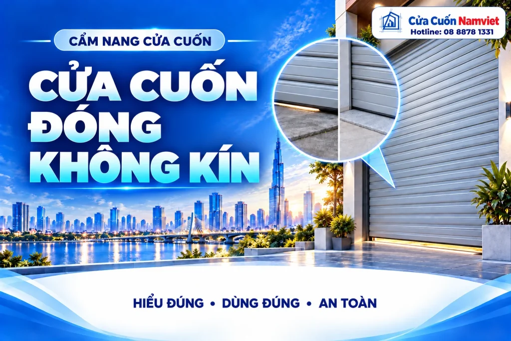Minh họa cửa cuốn đóng không kín – Cửa Cuốn Namviet