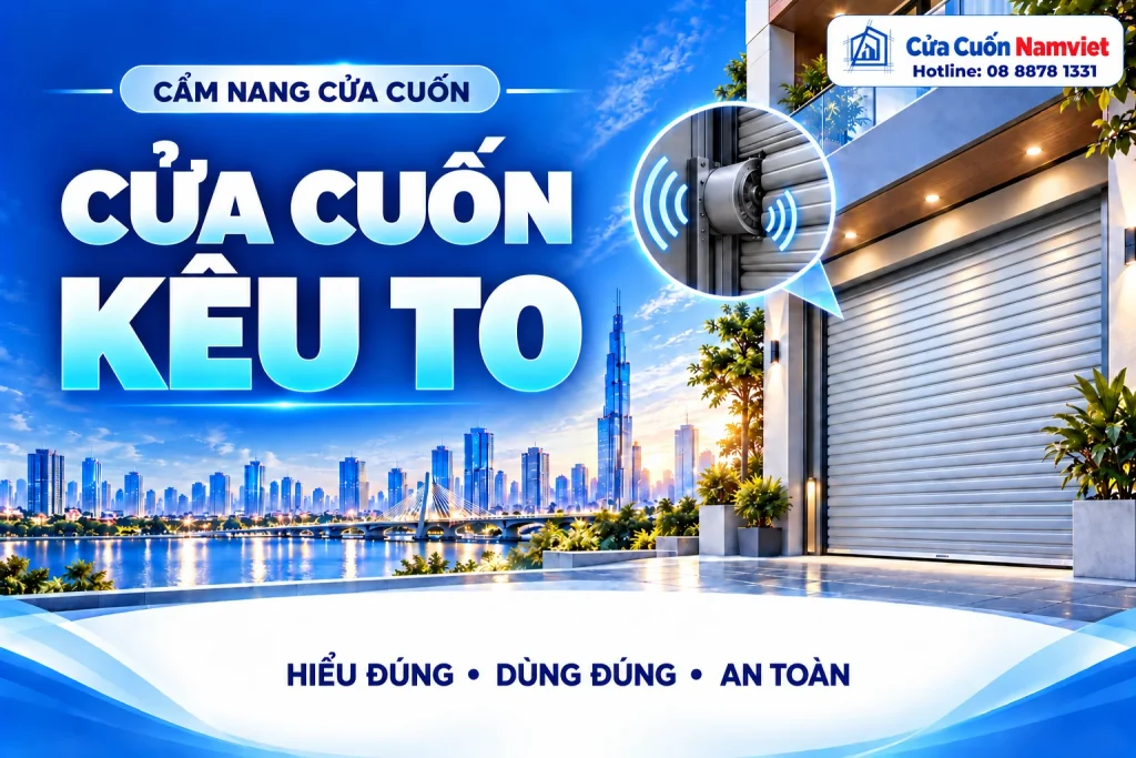 Minh họa cửa cuốn kêu to – Cửa Cuốn Namviet