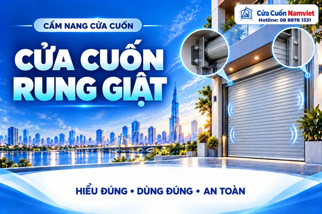 Minh họa cửa cuốn rung giật – Cửa Cuốn Namviet