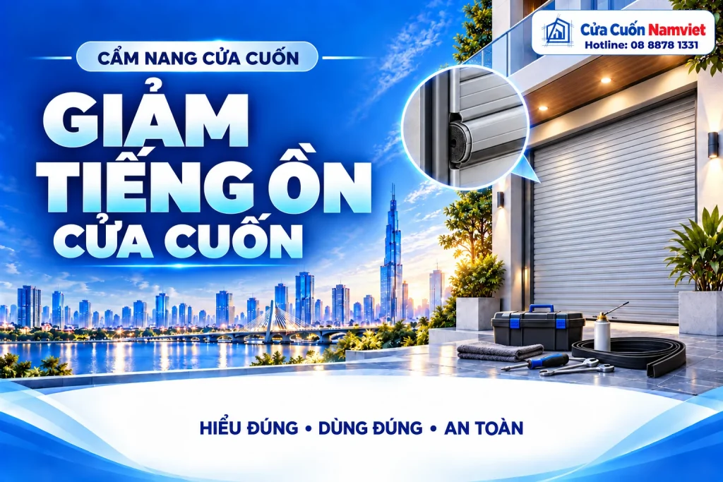 Minh họa giảm tiếng ồn cửa cuốn – Cửa Cuốn Namviet
