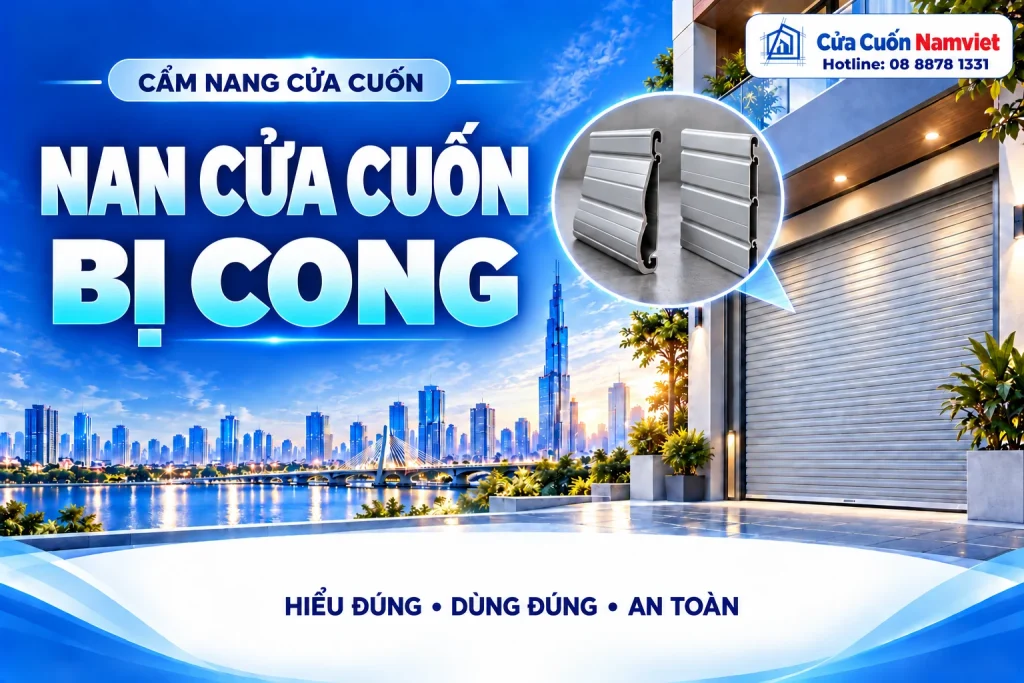 Minh họa nan cửa cuốn bị cong – Cửa Cuốn Namviet