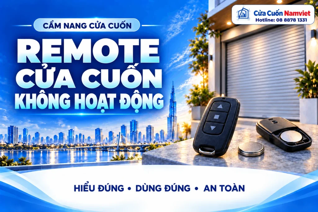 Minh họa remote cửa cuốn không hoạt động – Cửa Cuốn Namviet