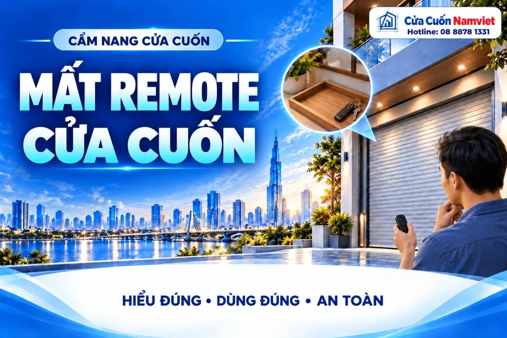 Minh họa mất remote cửa cuốn – Cửa Cuốn Namviet
