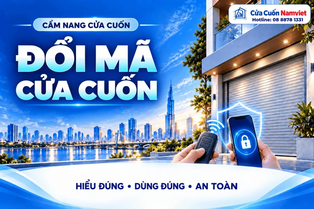 Minh họa đổi mã cửa cuốn – Cửa Cuốn Namviet