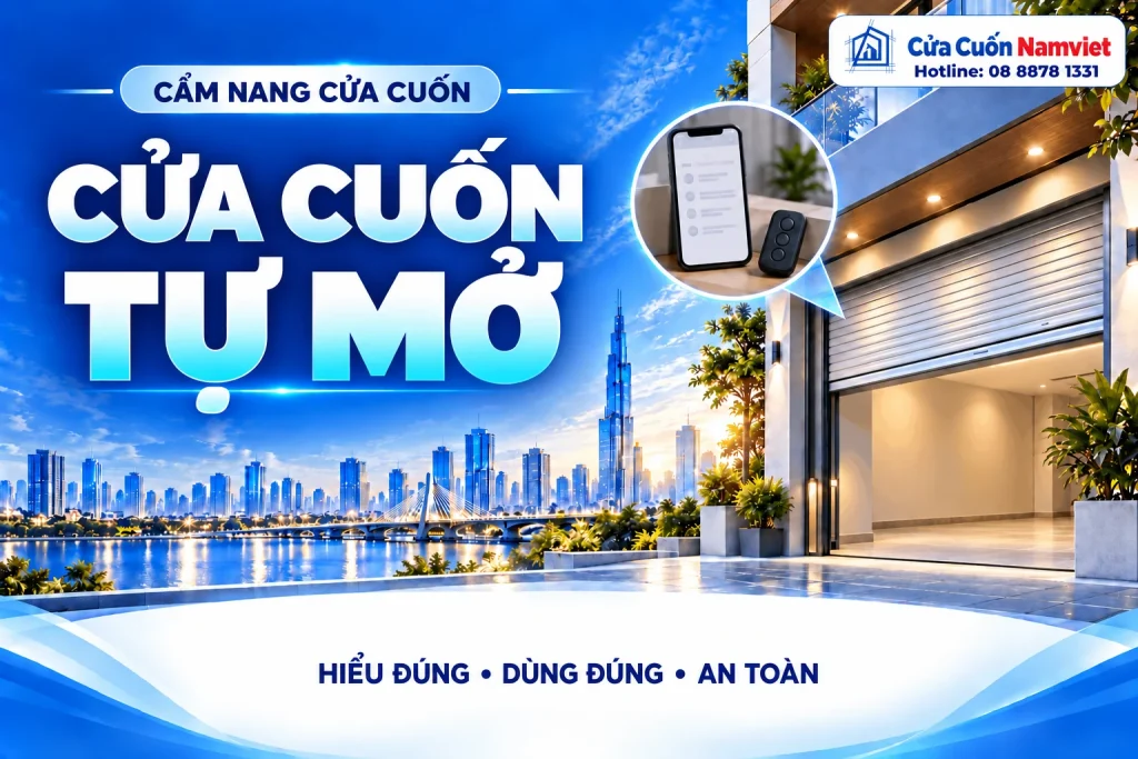 Minh họa cửa cuốn tự mở – Cửa Cuốn Namviet