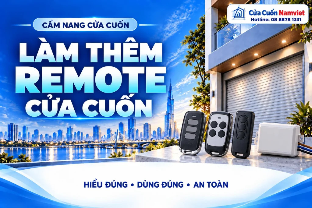 Minh họa làm thêm remote cửa cuốn – Cửa Cuốn Namviet