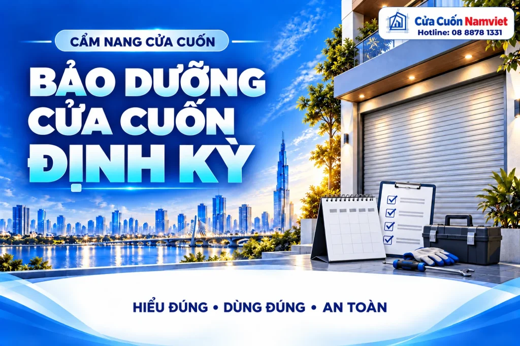 Minh họa bảo dưỡng cửa cuốn định kỳ – Cửa Cuốn Namviet