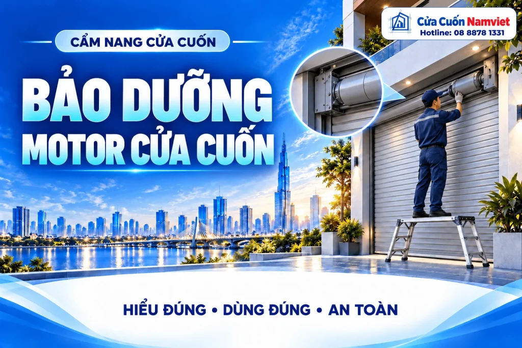 Minh họa bảo dưỡng motor cửa cuốn – Cửa Cuốn Namviet