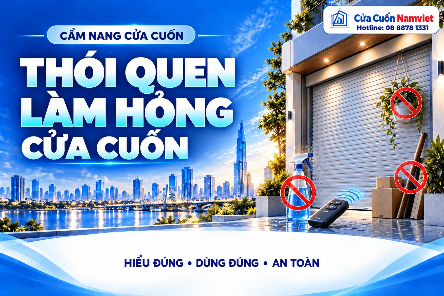 thói quen làm hỏng cửa cuốn