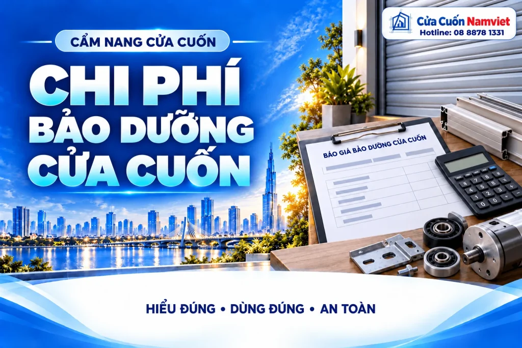 Minh họa chi phí bảo dưỡng cửa cuốn – Cửa Cuốn Namviet
