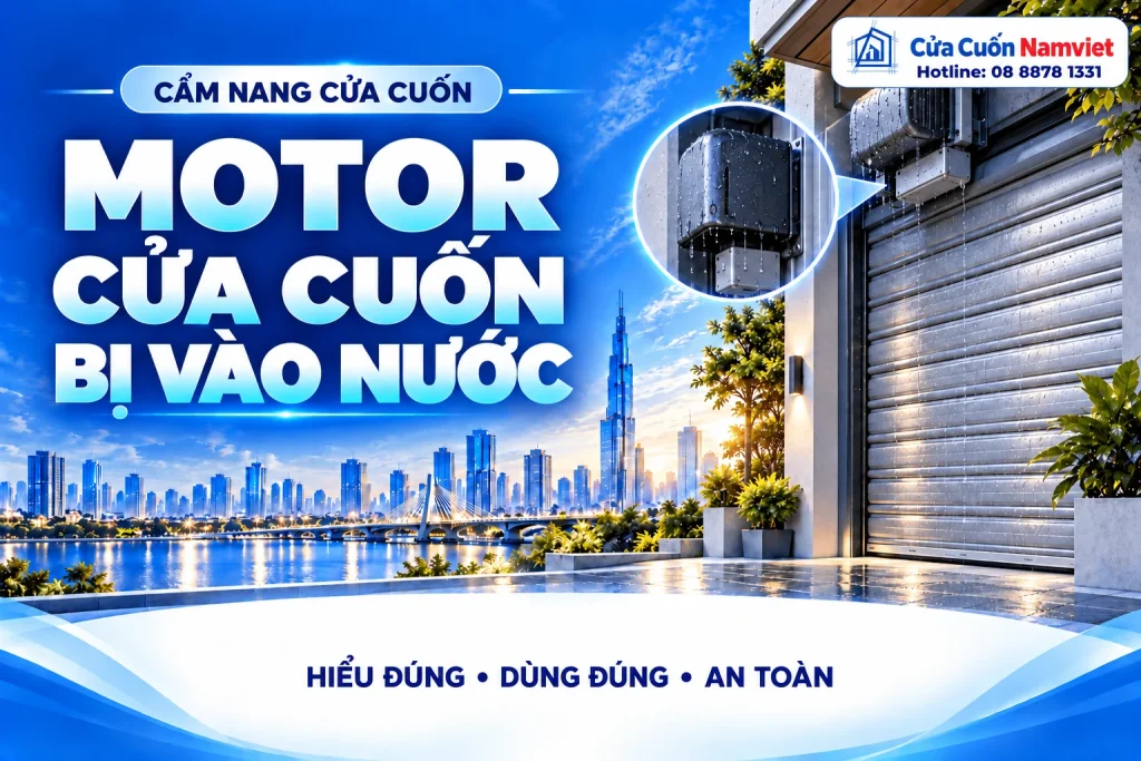 Minh họa motor cửa cuốn bị vào nước – Cửa Cuốn Namviet