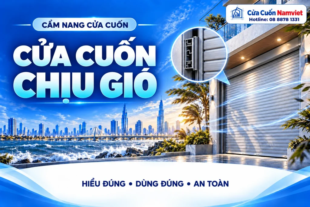 Minh họa cửa cuốn chịu gió – Cửa Cuốn Namviet