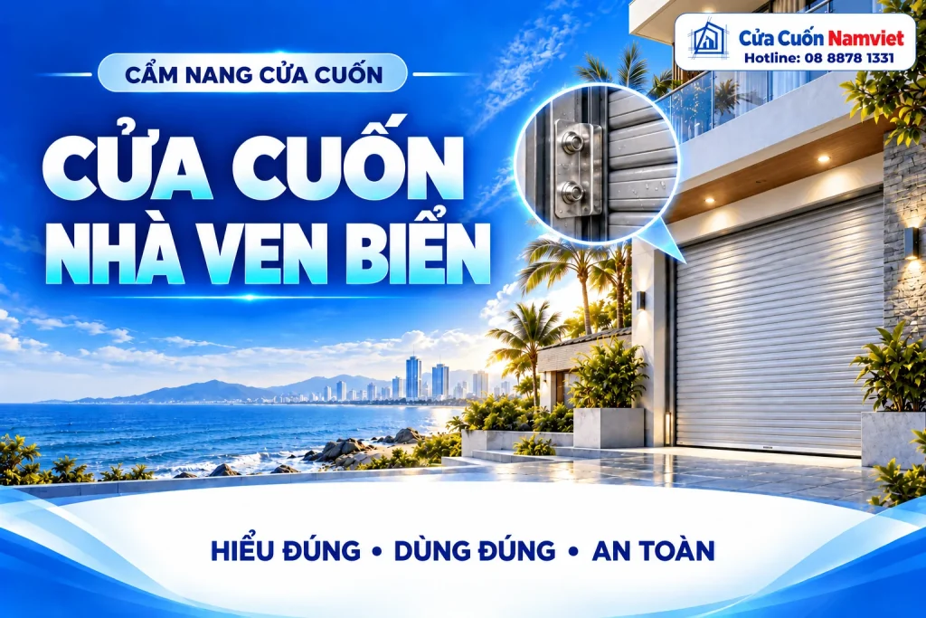 Minh họa cửa cuốn nhà ven biển – Cửa Cuốn Namviet