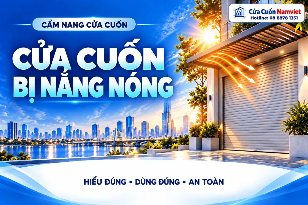 Minh họa cửa cuốn bị nắng nóng – Cửa Cuốn Namviet