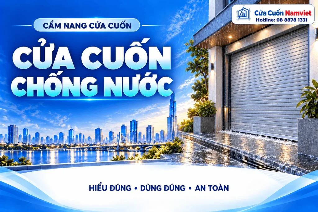 Minh họa cửa cuốn chống nước – Cửa Cuốn Namviet